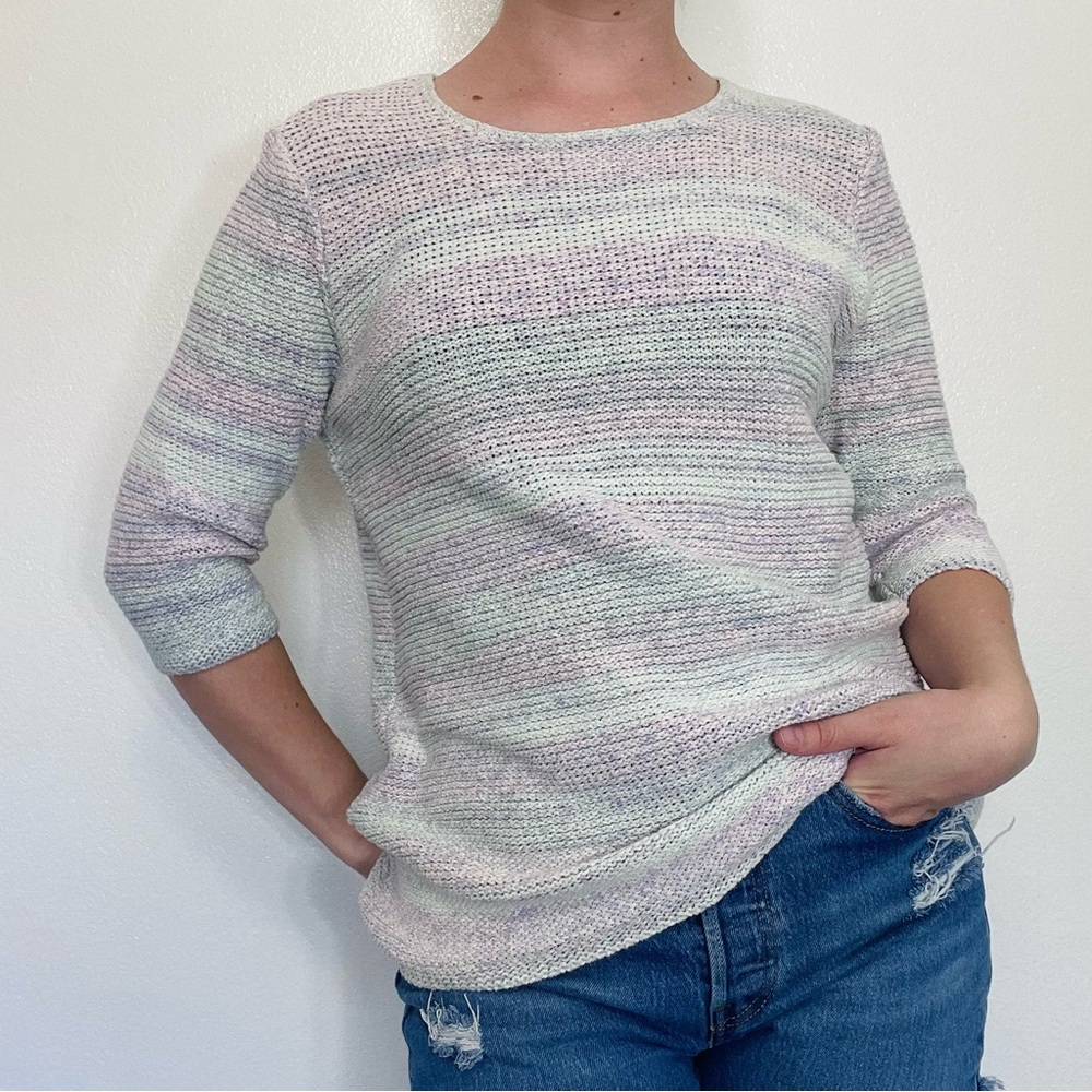♦️5/$15♦️ J. Jill | Pastel Knit Sweater 3/4 Sleeve Pullover